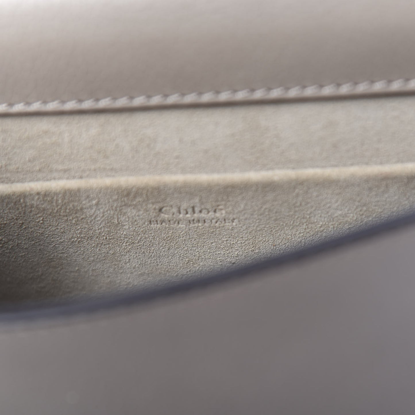 Calfskin Suede Small Nile Bracelet Bag Motty Grey