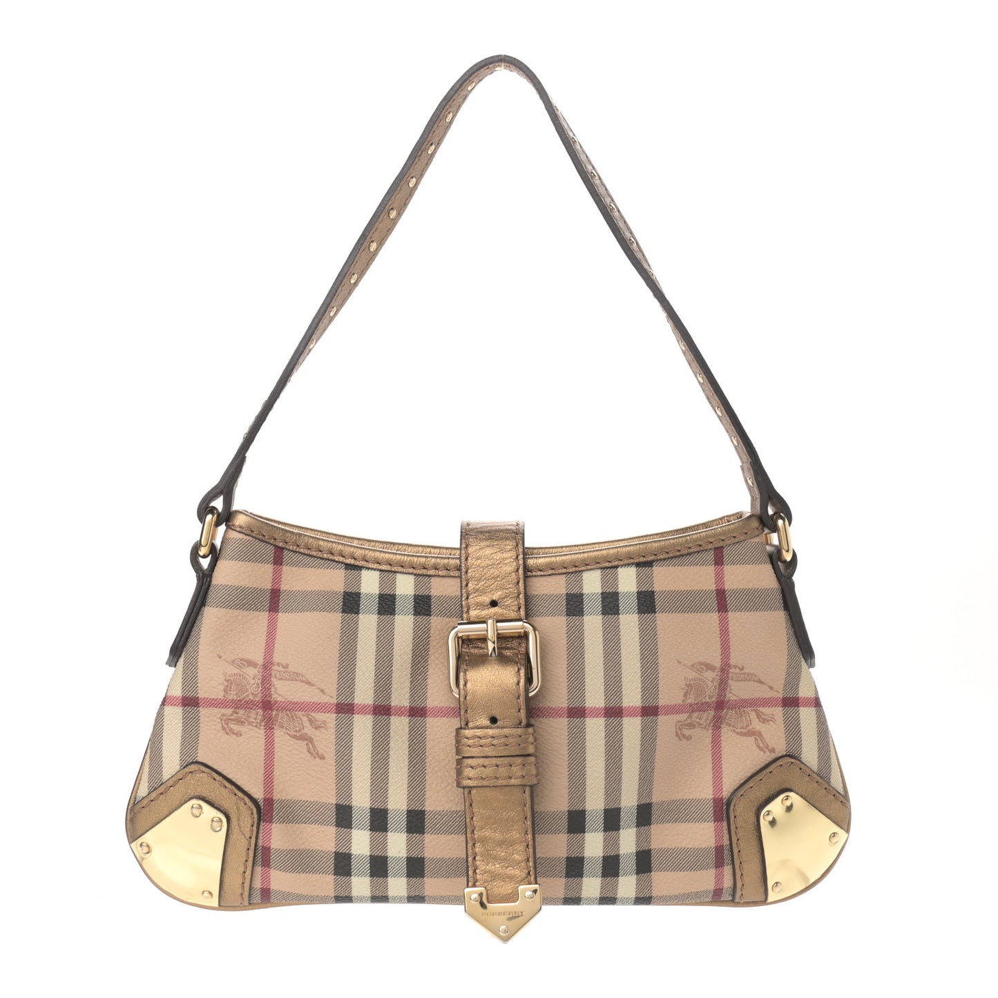 Haymarket Check Small Harvington Shoulder Bag Gold