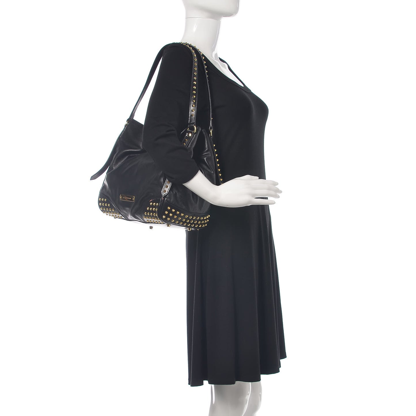 Lambskin Bridle Studs Small Canterbury Tote Black