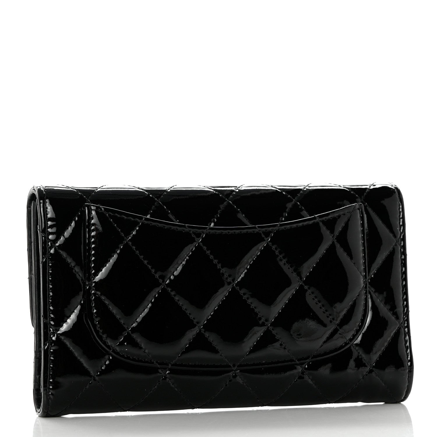 Chanel Patent Quilted Large Flap Wallet Black 3 of 8
