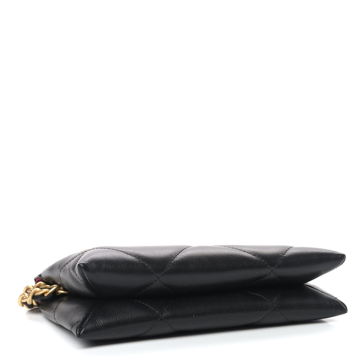 Chanel Shiny Goatskin Quilted Small Chanel 19 Pouch With Handle Black 4 of 9