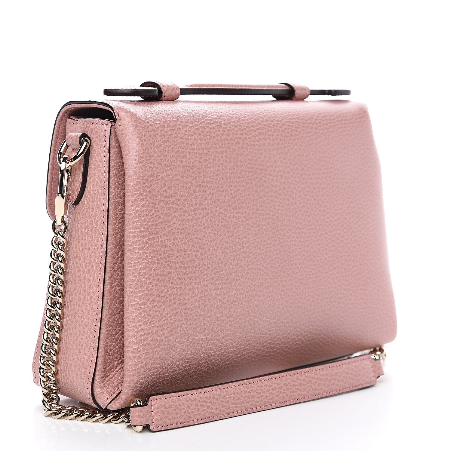 Gucci Dollar Calfskin Interlocking G Top Handle Shoulder Bag Soft Pink 2 of 8
