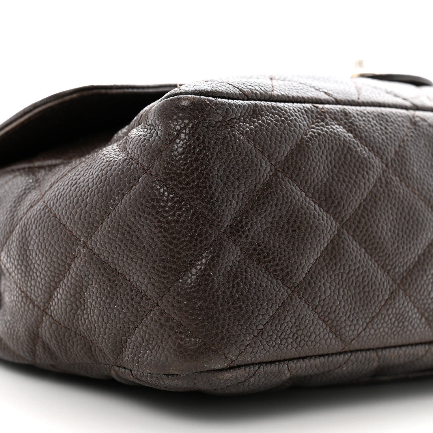 Chanel Caviar Quilted Jumbo Single Flap Dark Brown 9 of 15