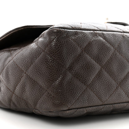 Chanel Caviar Quilted Jumbo Single Flap Dark Brown 9 of 15