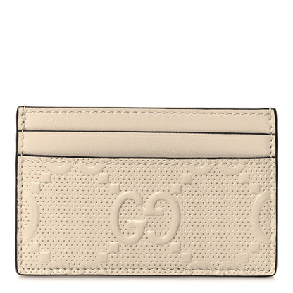 Gucci Calfskin GG Tennis Embossed Card Holder Mystic White 1 of 7