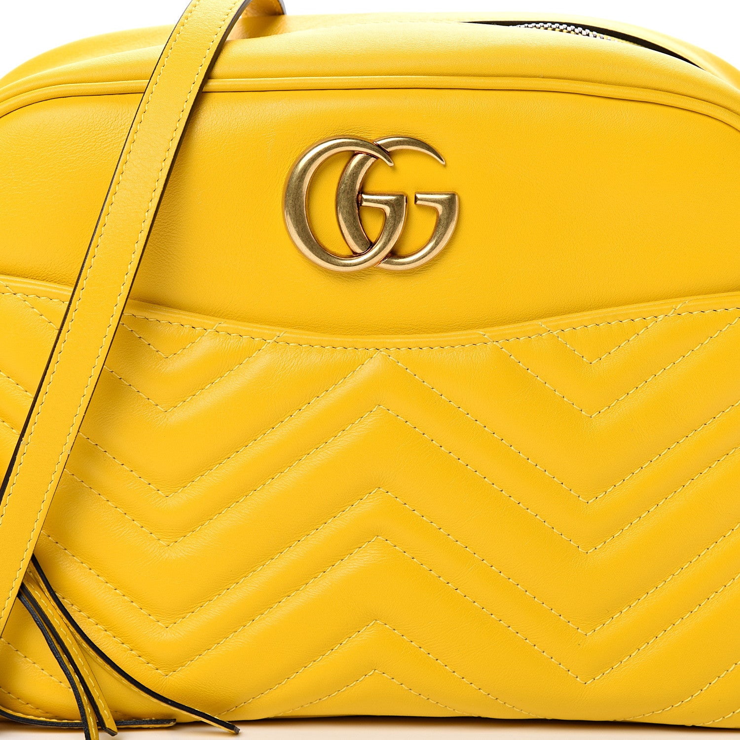 Gucci Calfskin Matelasse Medium GG Marmont Chain Shoulder Bag Stone Topaz 7 of 9