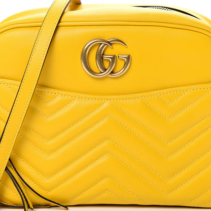 Gucci Calfskin Matelasse Medium GG Marmont Chain Shoulder Bag Stone Topaz 7 of 9
