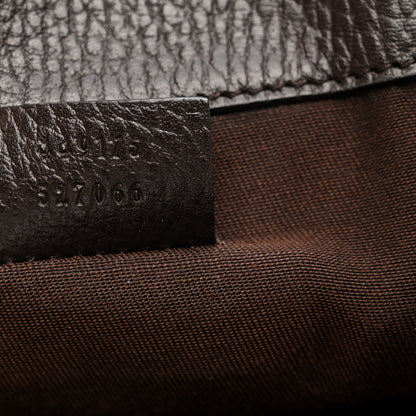 Gucci Monogram Dollar Calfskin O Drawstring Backpack Beige Ebony Testa di Moro Dark Chocolate 7 of 10