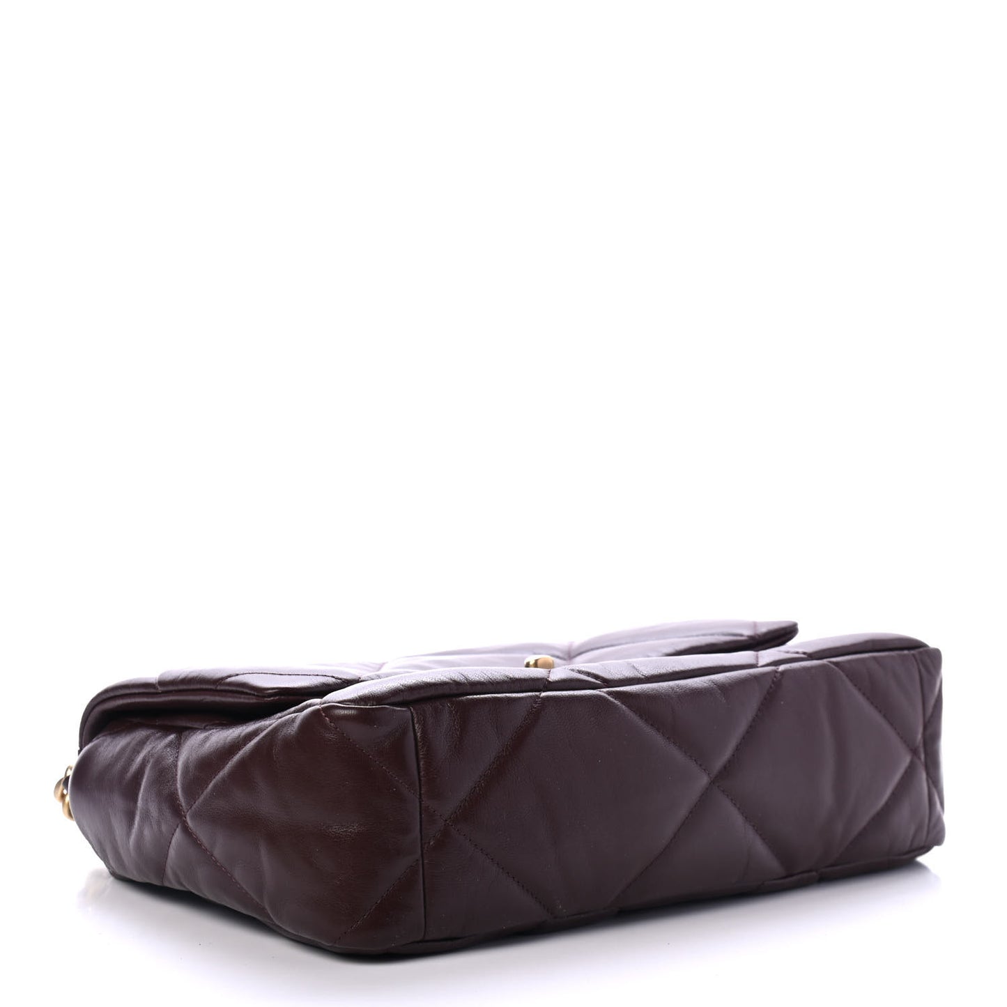 Shiny Goatskin Quilted Large Chanel 19 Flap Burgundy