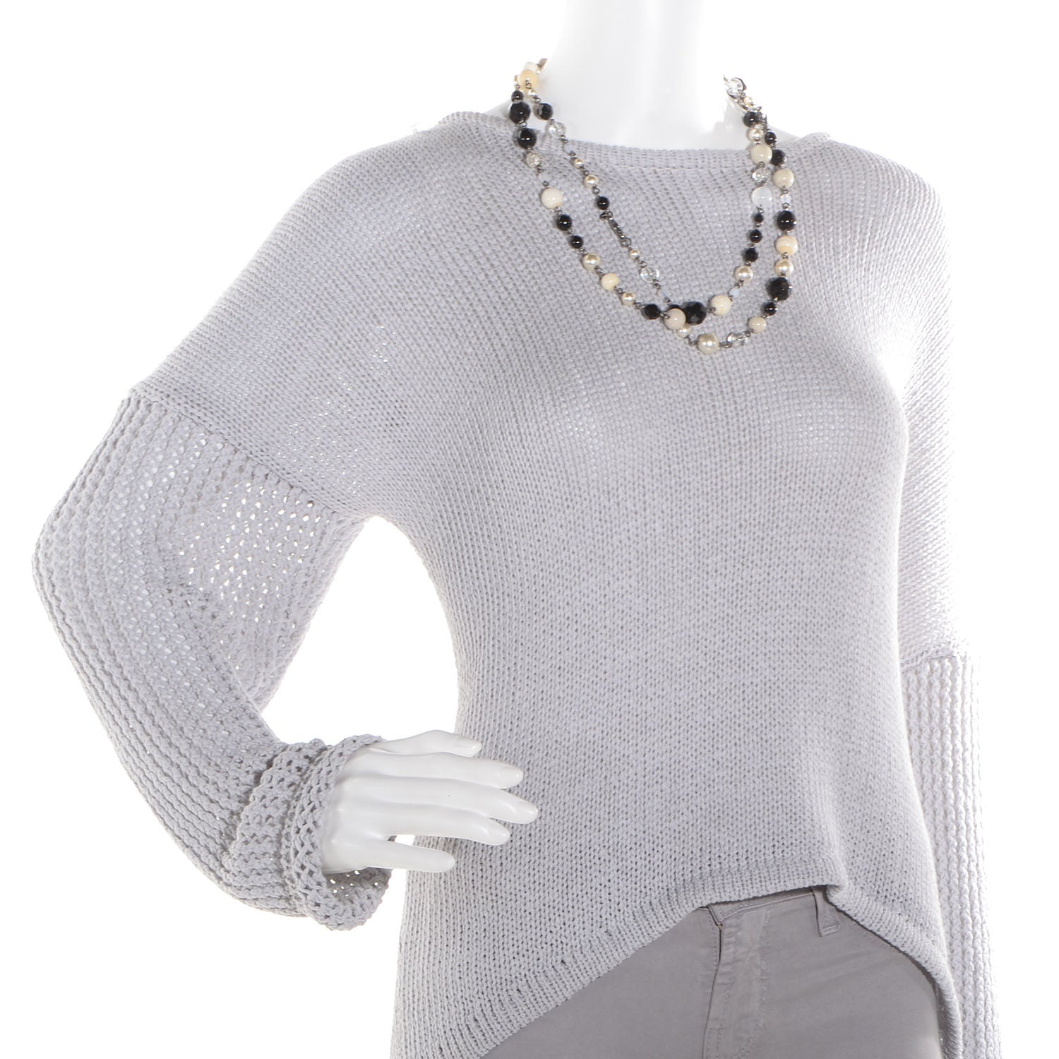 Chanel Pearl Crystal CC Beaded Long Necklace 2 of 6