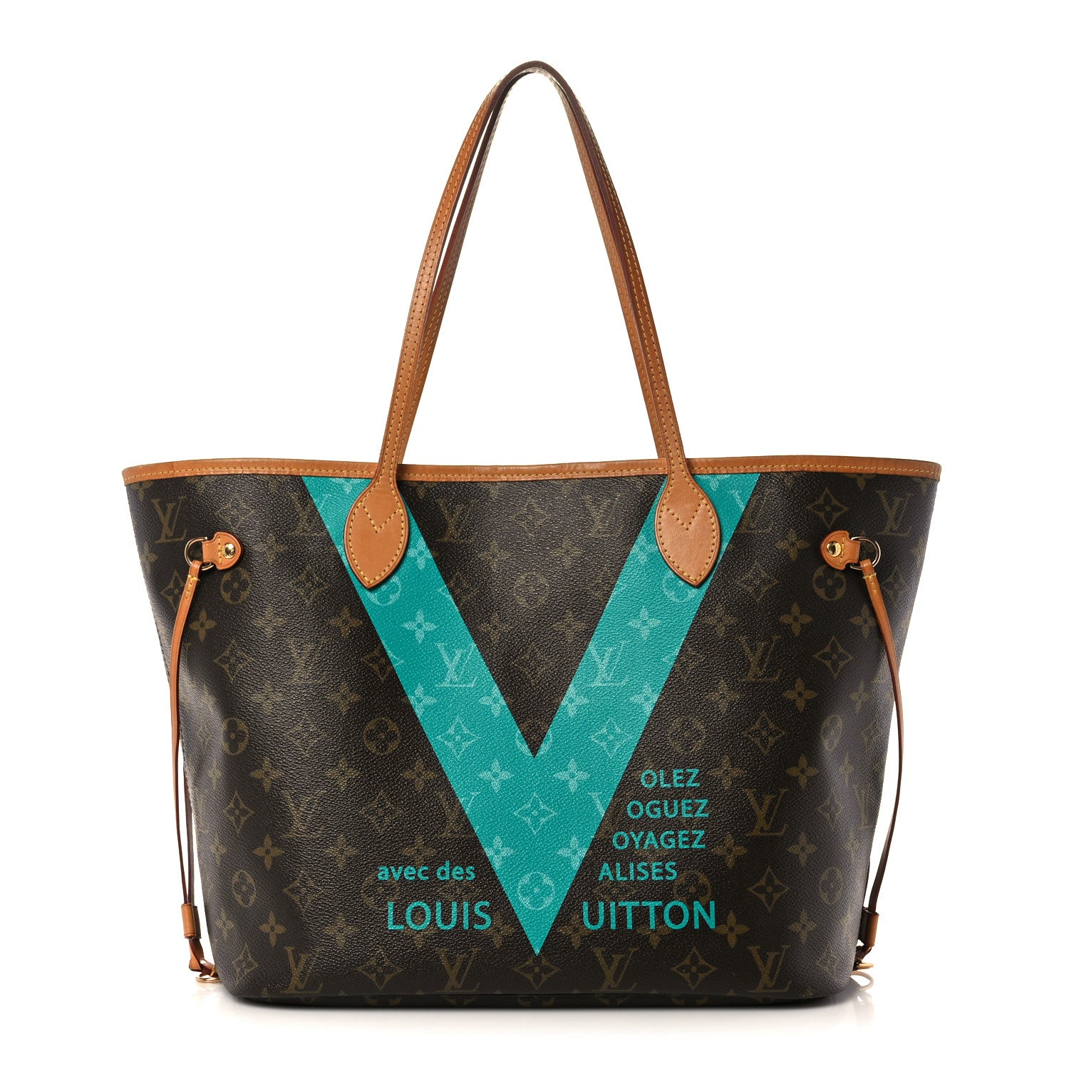 Louis Vuitton Monogram V Neverfull MM Turquoise 3 of 23