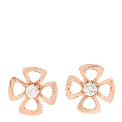 Bulgari 18K Rose Gold Diamond Fiorever Earrings 1 of 5