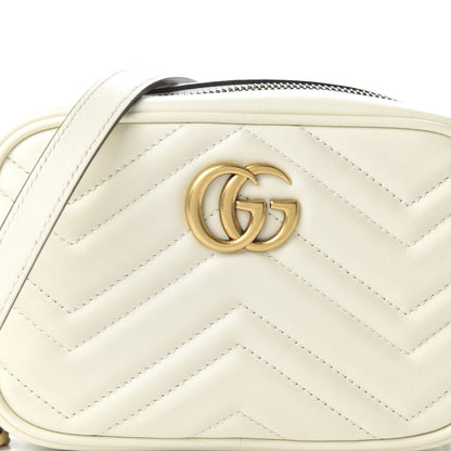 Gucci Calfskin Matelasse Mini GG Marmont Chain Shoulder Bag White 10 of 10
