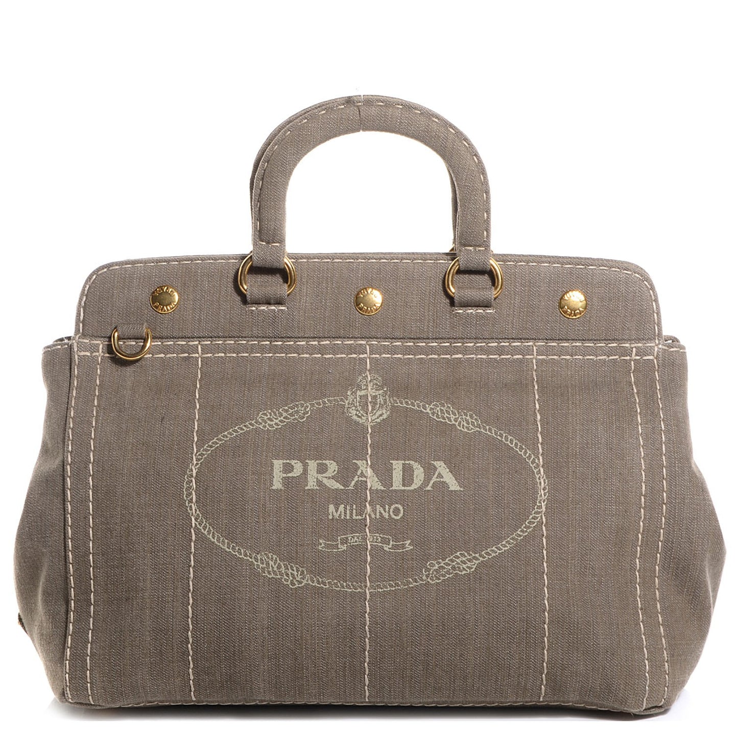 Denim Logo Tote Militare