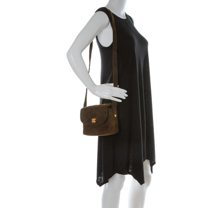 Chanel Suede Quilted Shoulder Bag Brown 2 of 9
