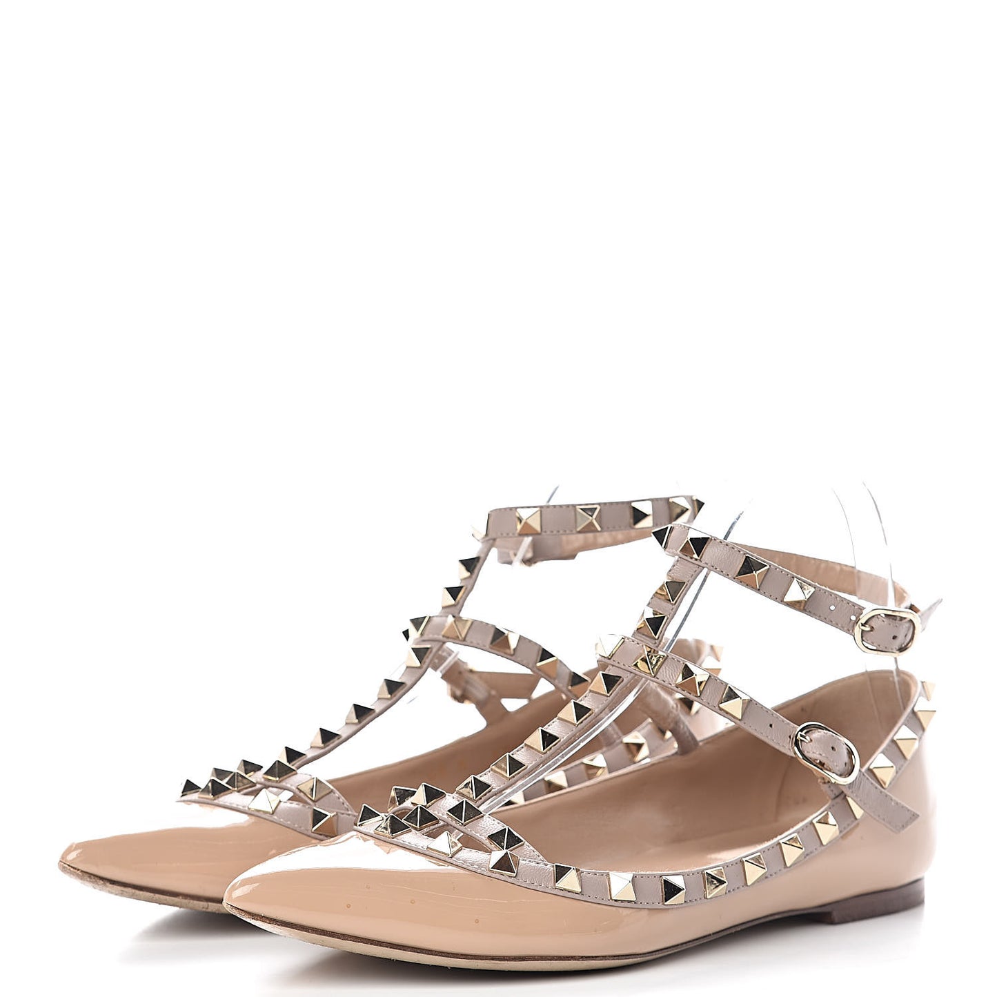 Patent Rockstud Cage Ballerina Flats 37 Poudre