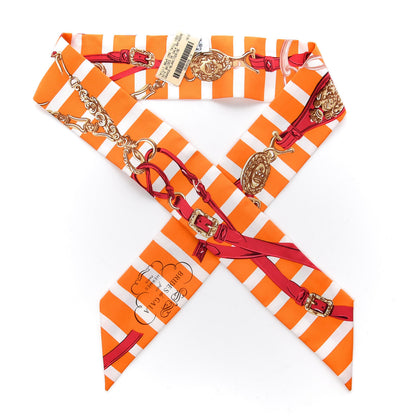 Hermes Silk Brides de Gala Bayaderes Twilly Orange Blanc Cherry 1 of 4