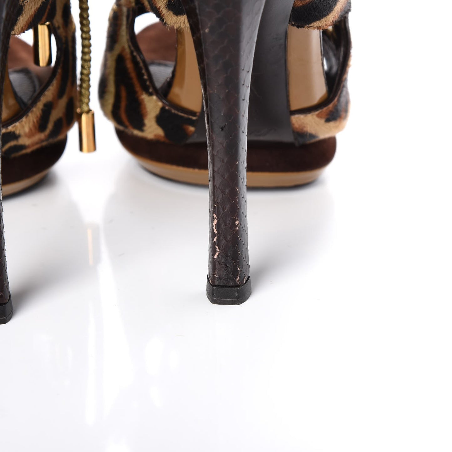 Pony Hair Python Leopard Print Spicy Pumps 38.5