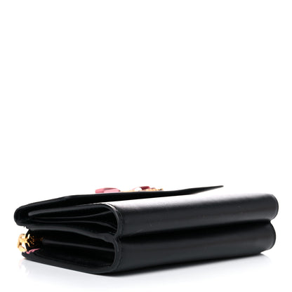 Miu Miu Soft Calfskin Bow Bi-Fold Wallet Black 4 of 9