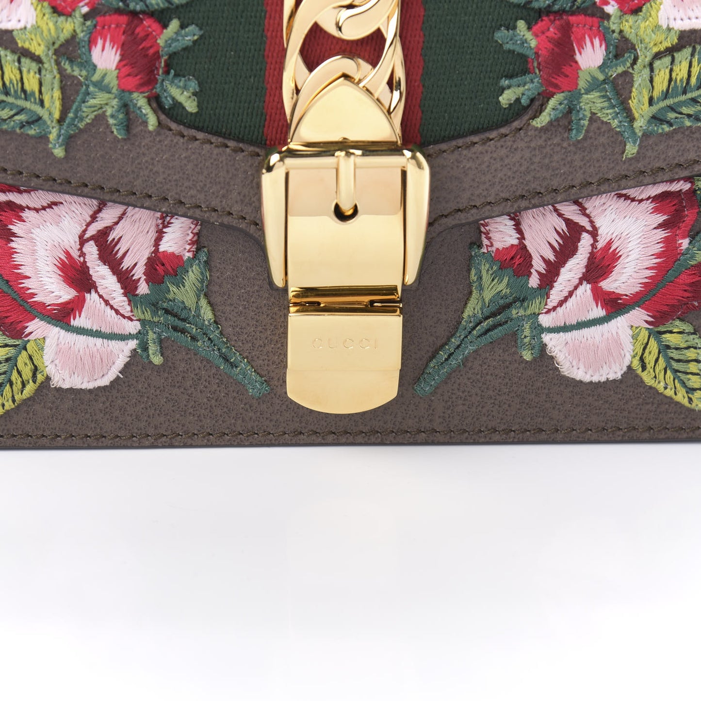 Calfskin Embroidered Sylvie Belt Bag Brown