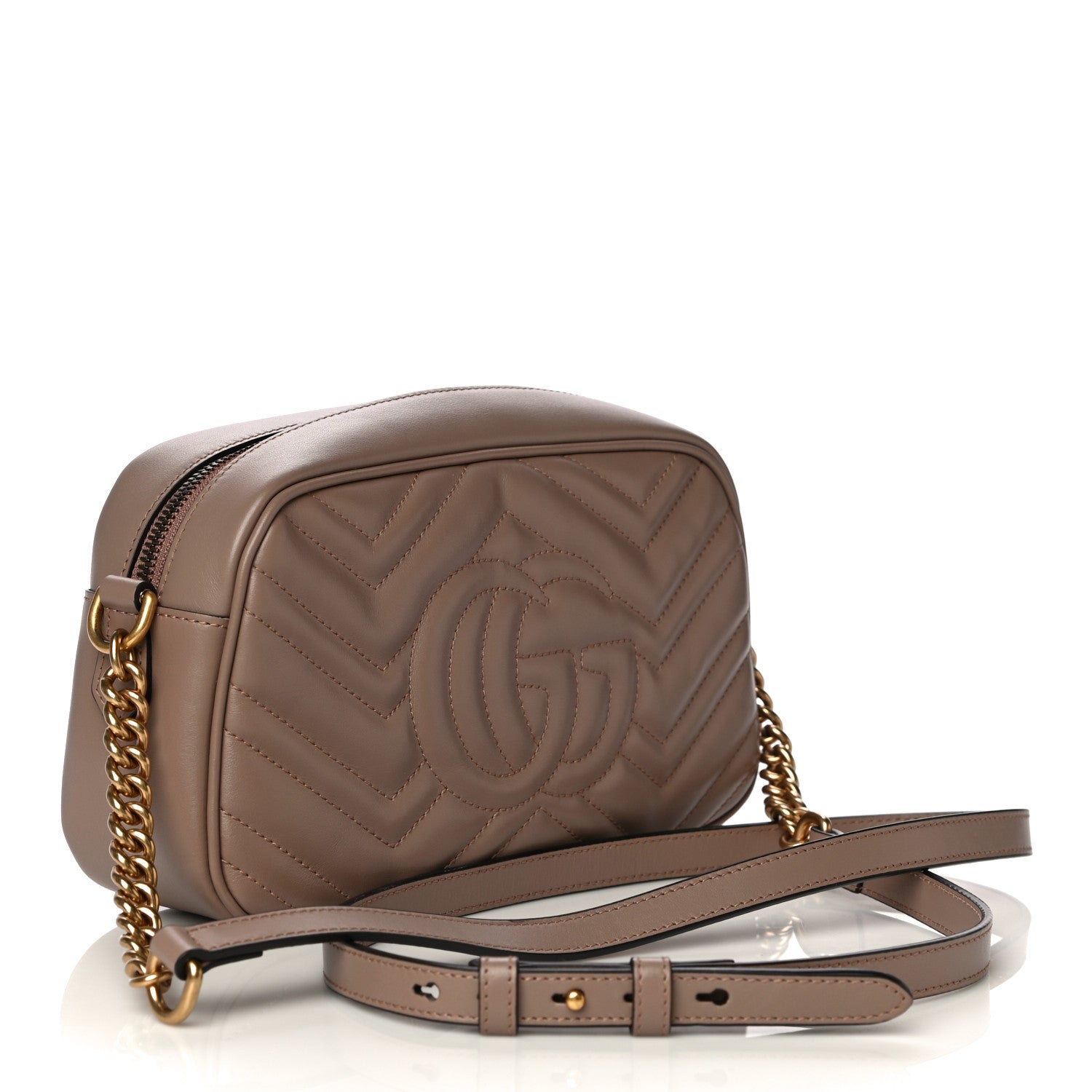 Gucci Calfskin Matelasse Small GG Marmont Chain Shoulder Bag Porcelain Rose 4 of 18