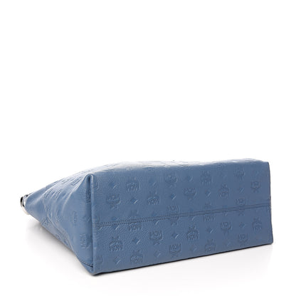 MCM Calfskin Ottomar Monogram Large Klara Hobo Luft Blue 3 of 8