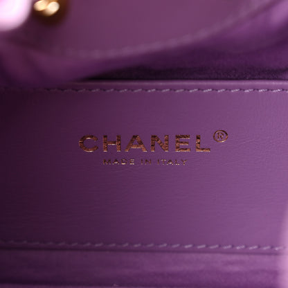 Chanel Suede Quilted Mini Chanel 25 Handbag Purple 6 of 10