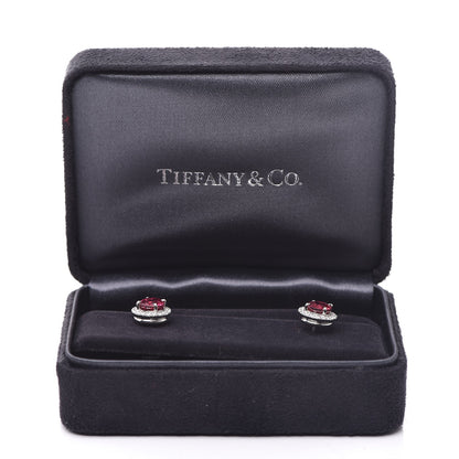 Tiffany Platinum Diamond Rubellite Soleste Earrings 5 of 5