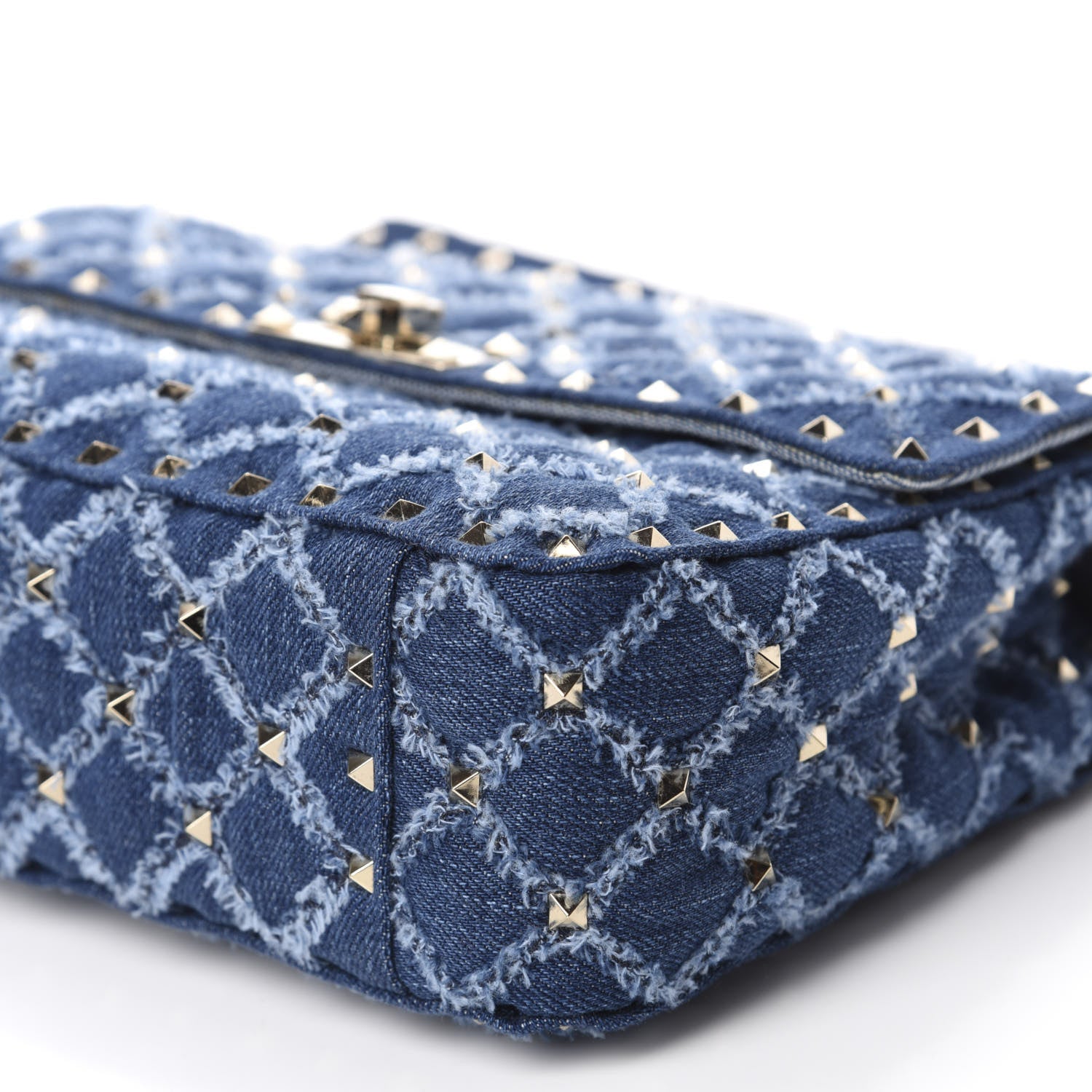 Valentino Garavani Denim Medium Rockstud Spike Shoulder Bag Denim 7 of 9