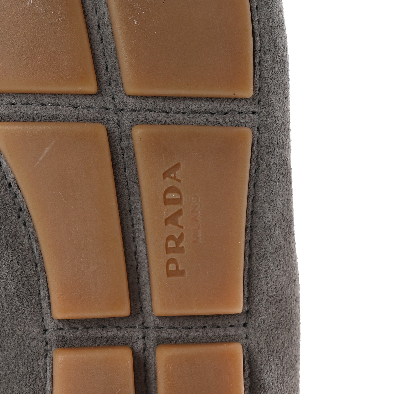Prada Scamosciato Suede Bow Loafer 36 Ghiaia 7 of 10