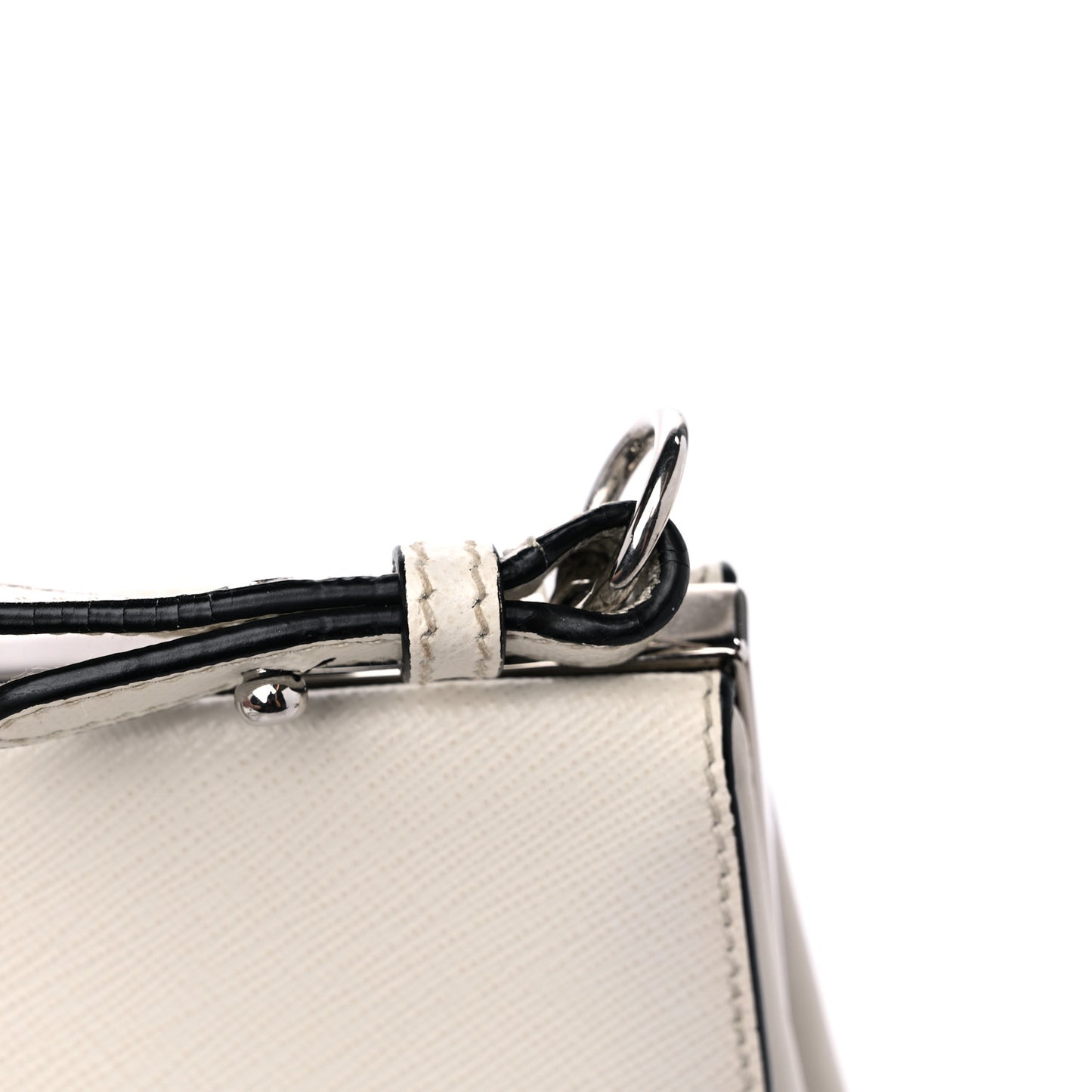 Saffiano City Calfskin Light Frame Bag White
