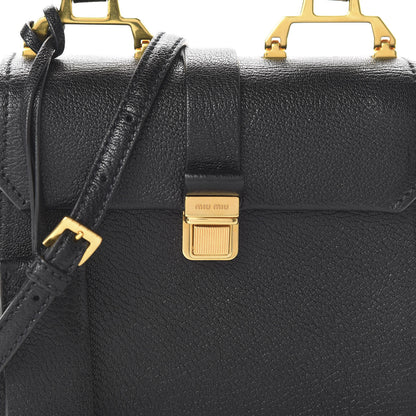 Miu Miu Goatskin Bandoliera Madras Shoulder Bag Black 9 of 9
