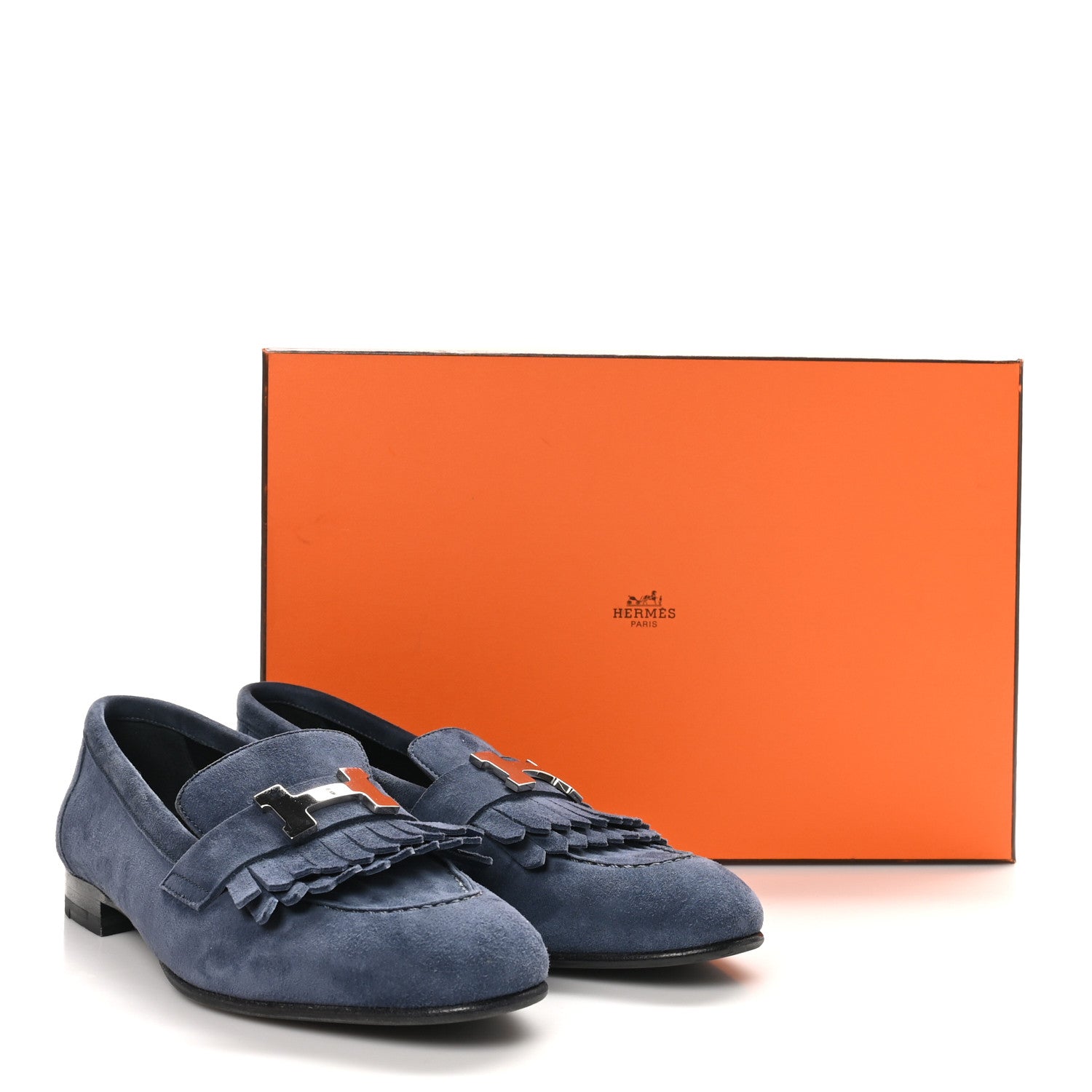 Hermes Suede Goatskin Womens Royal Loafers 35.5 Bleu Celeste 10 of 10