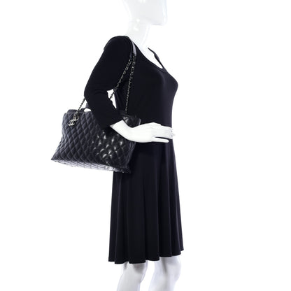 Chanel Calfskin Quilted Large Shopping Tote Black 2 of 10