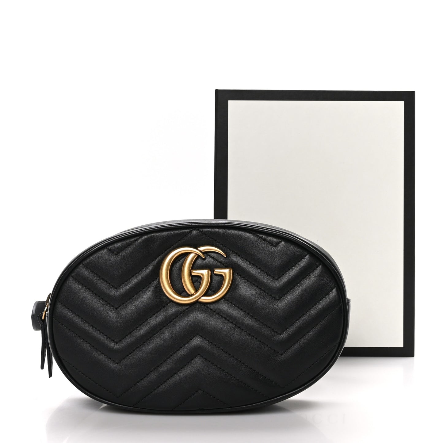 Calfskin Matelasse GG Marmont Belt Bag 95 38 Black
