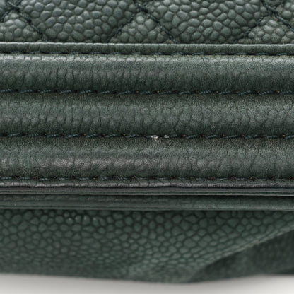 Chanel Iridescent Caviar Quilted Large Boy Flap Dark Green 11 of 14