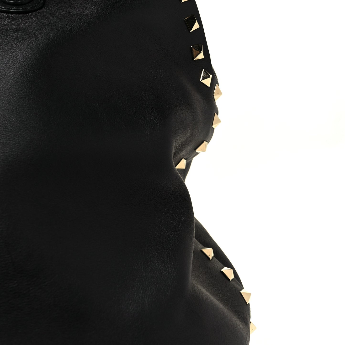 Vitello Rockstud Dome Satchel Black