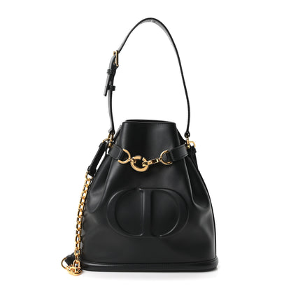 Christian Dior Calfskin CD Embossed Medium C'est Chain Bucket Bag Black 1 of 9