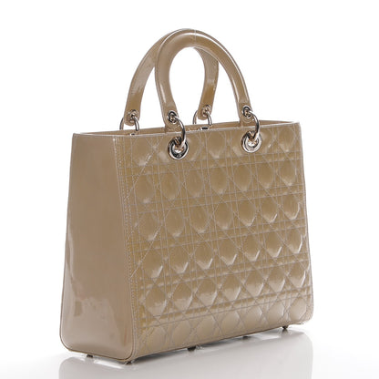 Christian Dior Patent Cannage Large Lady Dior Beige 3 of 6