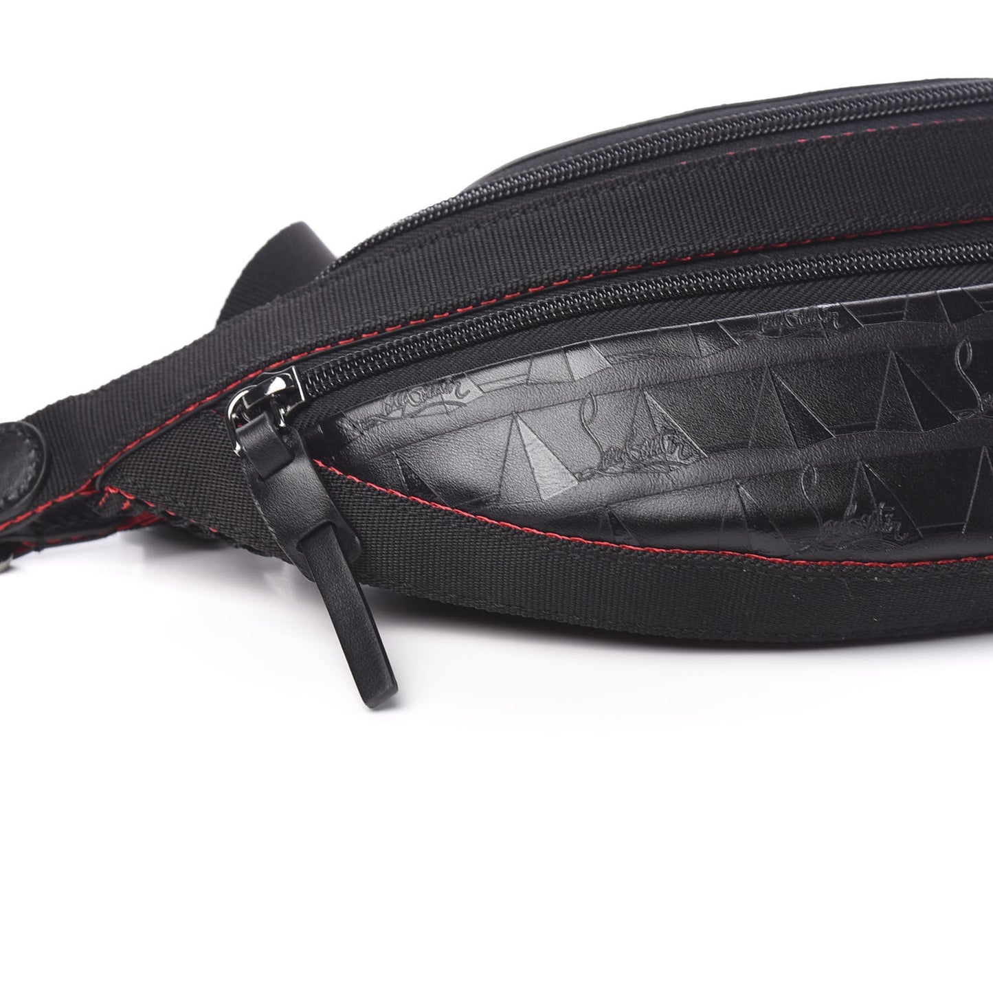 Calfskin Pyramid Embossed Parisnyc Belt Bag Black