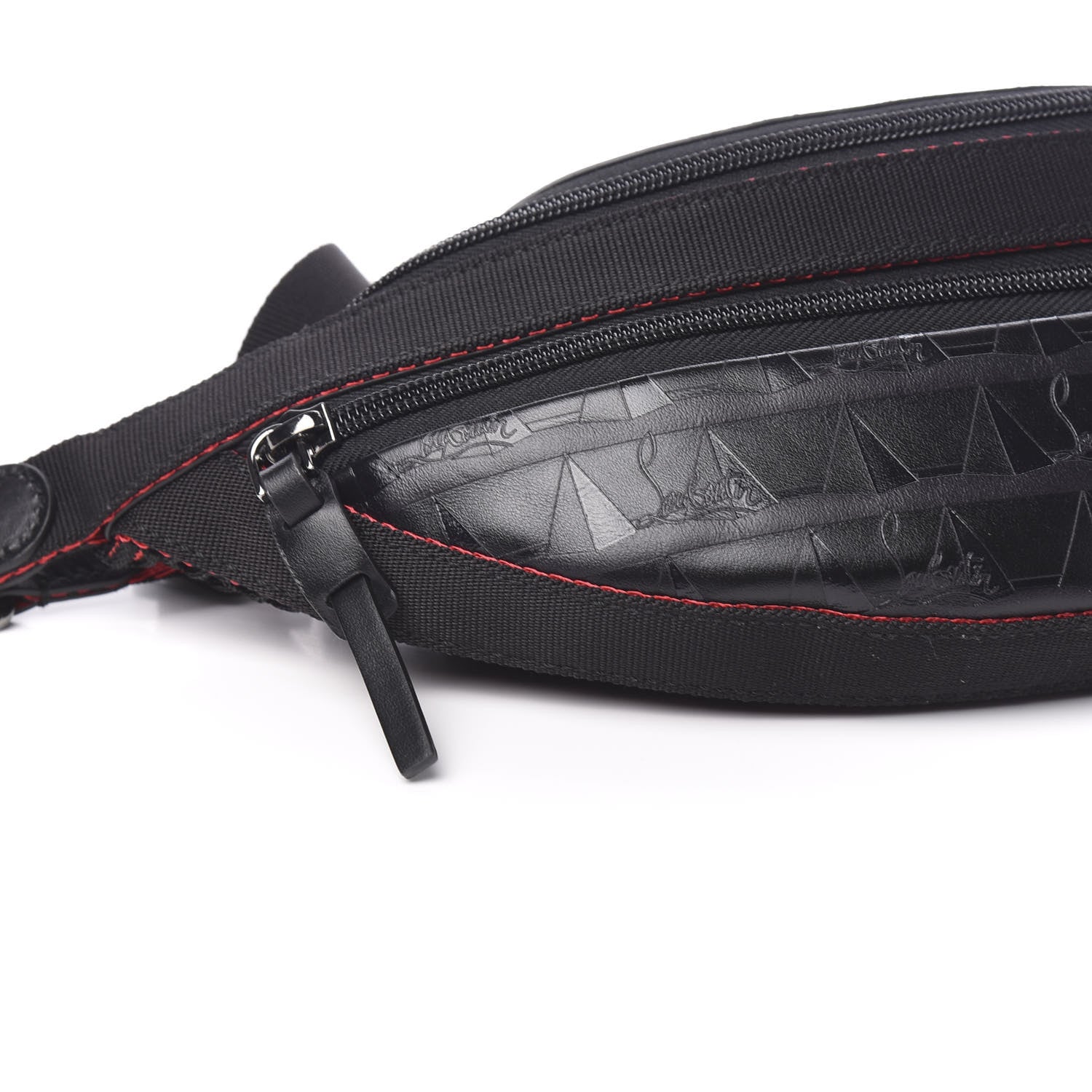 Christian Louboutin Calfskin Pyramid Embossed Parisnyc Belt Bag Black 6 of 8