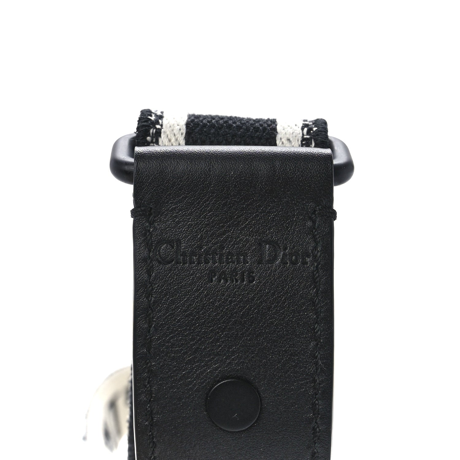 Christian Dior Canvas Embroidered Shoulder Strap Black Ultramatte 5 of 5