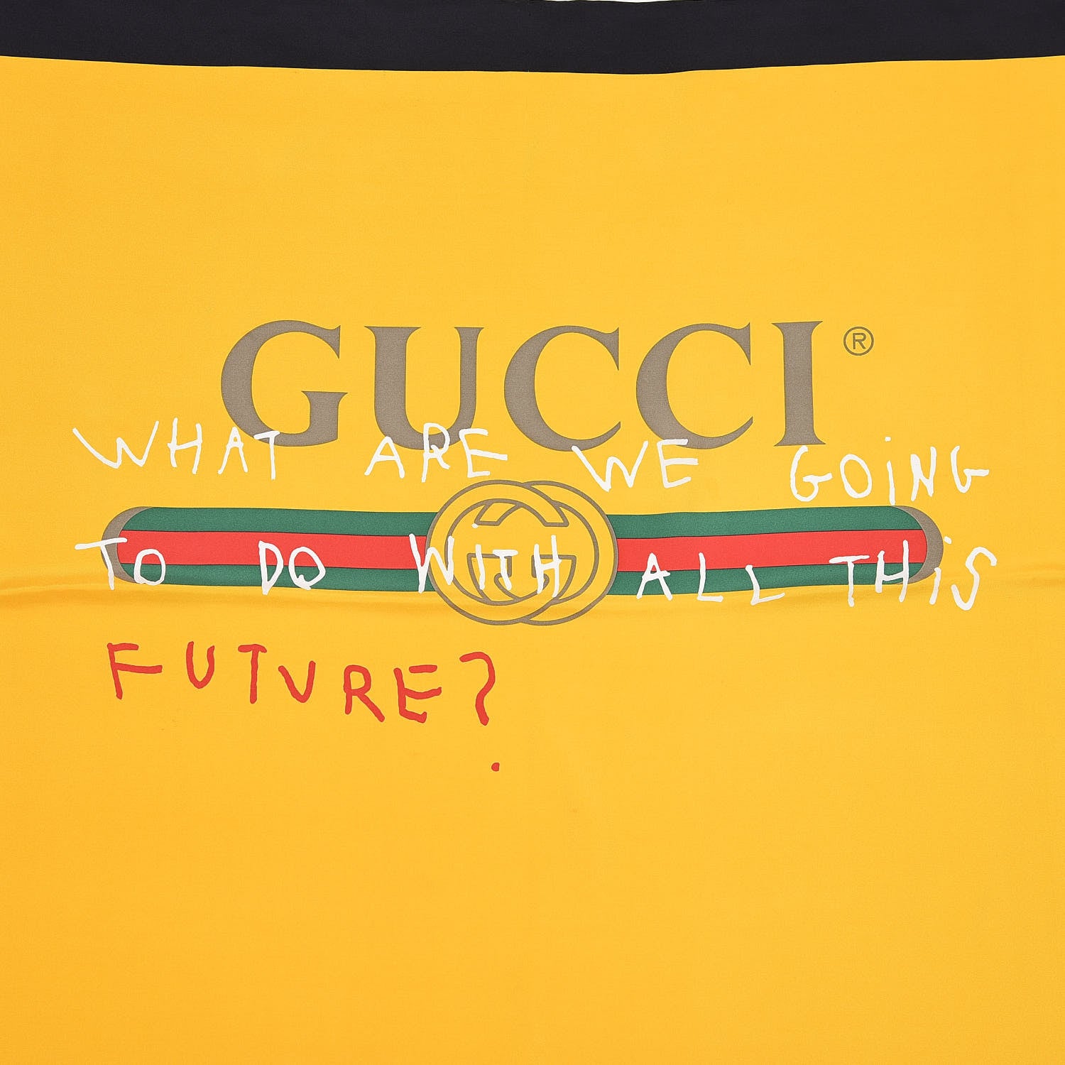 Gucci Silk Coco Capitan Logo Square Scarf Sun Black 3 of 4