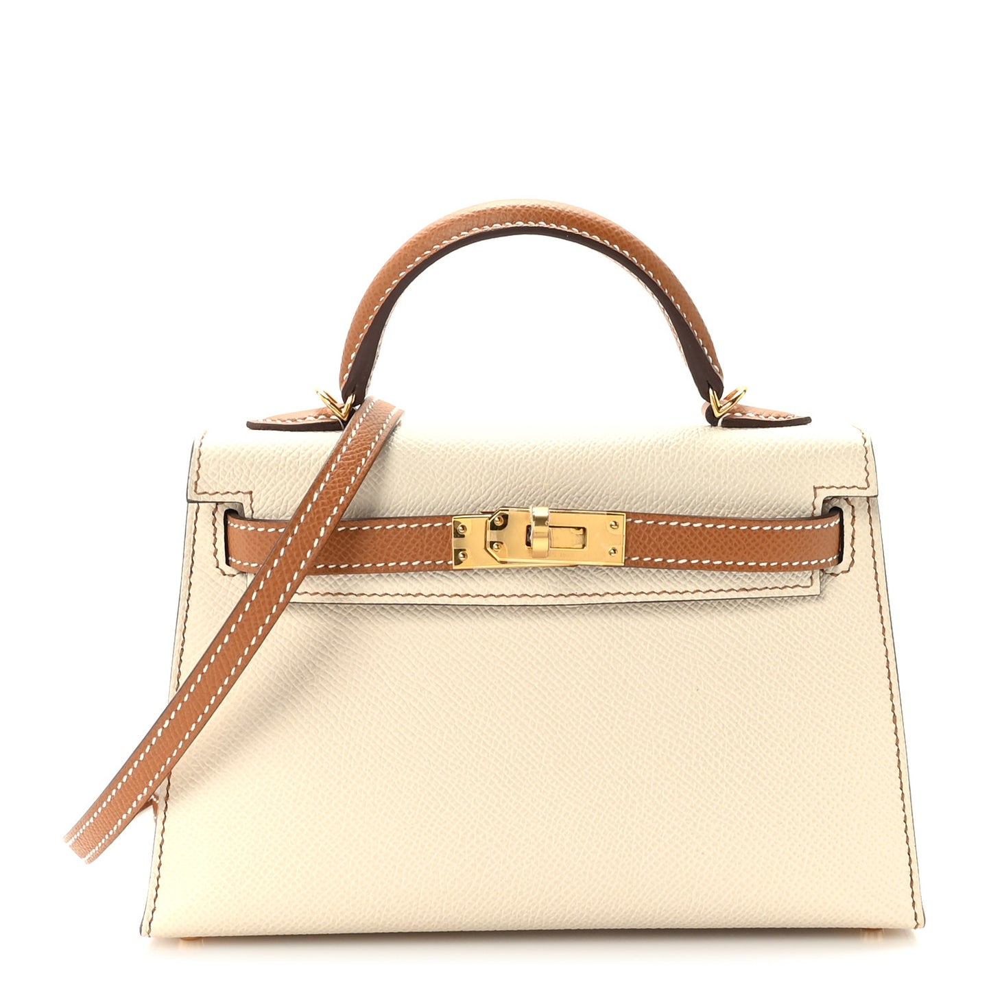 Epsom Horseshoe Mini Kelly Sellier 20 Craie Gold