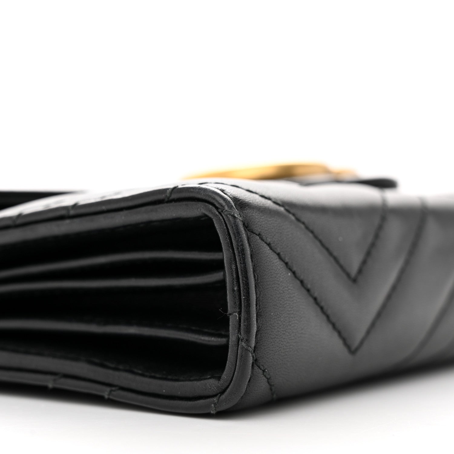 Gucci Calfskin Matelasse GG Marmont Chain Wallet Black 8 of 14
