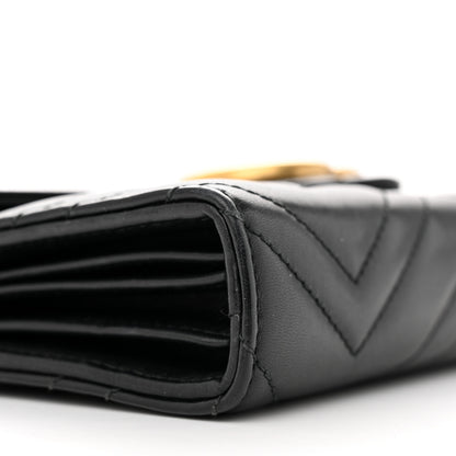 Gucci Calfskin Matelasse GG Marmont Chain Wallet Black 8 of 14