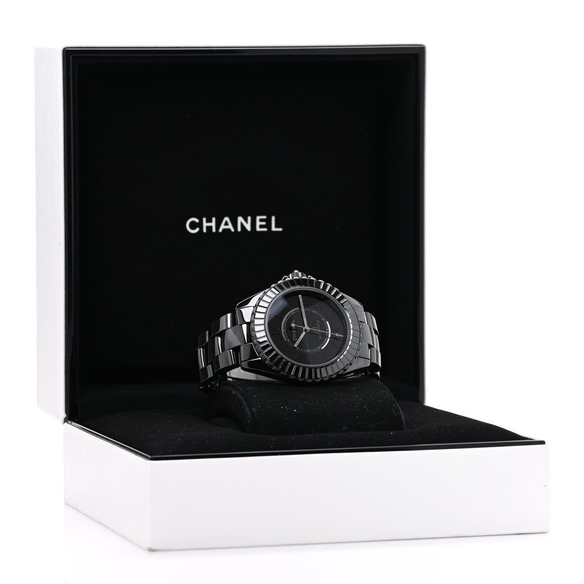 Chanel Stainless Steel Ceramic Diamond 38mm J12 Limited Edition Automatic Watch Black 5 of 5