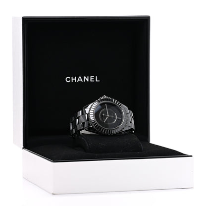 Chanel Stainless Steel Ceramic Diamond 38mm J12 Limited Edition Automatic Watch Black 5 of 5