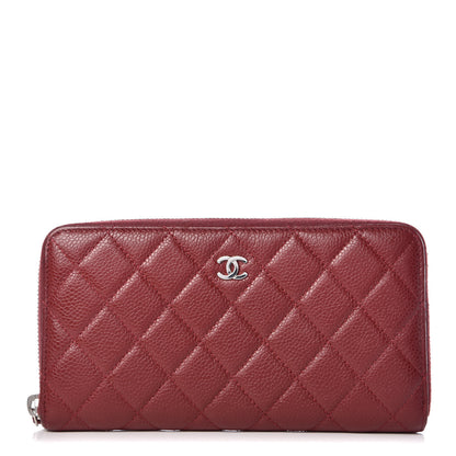 Chanel Caviar Quilted Large Gusset Zip Around Wallet Red 1 of 11
