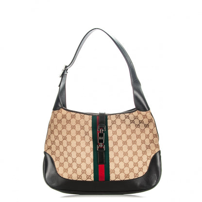 Gucci Monogram Web Jackie O Hobo Dark Brown 1 of 7